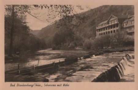Bad Blankenburg - Schwarza mit Wehr - 1954 Bad Blankenburg - Schwarza mit Wehr - 1954