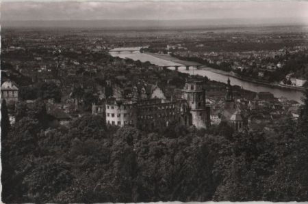 Heidelberg - Blick vom Rindenhäuschen - 1954 Heidelberg - Blick vom Rindenhäuschen - 1954
