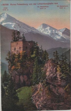 Schweiz - Lötschbergbahn - Ruine Felsenburg - ca. 1925 Schweiz - Lötschbergbahn - Ruine Felsenburg - ca. 1925
