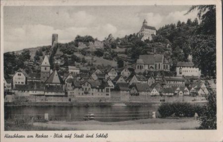 Hirschhorn - Blick auf Stadt und Schloß - ca. 1955 Hirschhorn - Blick auf Stadt und Schloß - ca. 1955