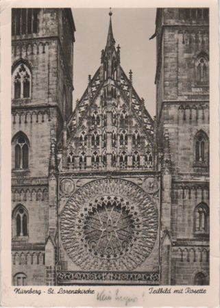 Nürnberg - St. Lorenzkirche, Rosette - 1955 Nürnberg - St. Lorenzkirche, Rosette - 1955