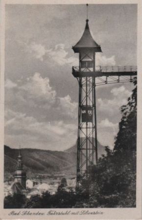 Bad Schandau - Fahrstuhl mit Lilienstein - ca. 1935 Bad Schandau - Fahrstuhl mit Lilienstein - ca. 1935