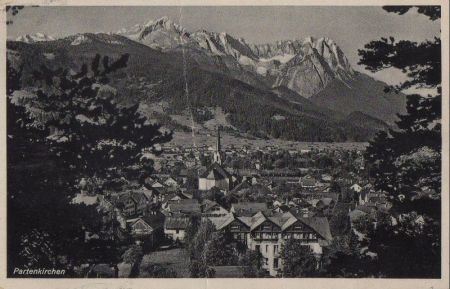 Garmisch-Partenkirchen - gegen Alpspitze - 1937 Garmisch-Partenkirchen - gegen Alpspitze - 1937