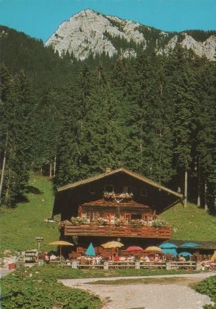 Schwangau - Berggaststätte Schweizer Haus, Bleckenau mit Straußberg - ca. 1980 Schwangau - Berggaststätte Schweizer Haus, Bleckenau mit Straußberg - ca. 1980