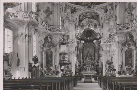 Überlingen - Innenansicht Kloster Birnau - 1950 Überlingen - Innenansicht Kloster Birnau - 1950