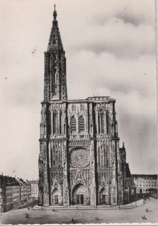 Frankreich - Strasbourg - Cathedrale, facade - ca. 1955 Frankreich - Strasbourg - Cathedrale, facade - ca. 1955