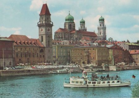 Passau - Partie an Donau mit Dom - ca. 1975 Passau - Partie an Donau mit Dom - ca. 1975
