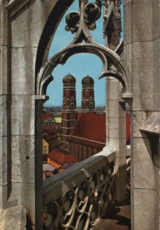 München - Blick auf Türme der Frauenklinik - 1974 München - Blick auf Türme der Frauenklinik - 1974