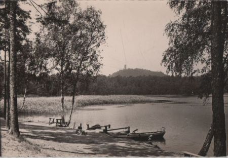Frankreich - Eguelshardt - Etang de Hanau - Au fond la Ruine Waldeck - ca. 1965 Frankreich - Eguelshardt - Etang de Hanau - Au fond la Ruine Waldeck - ca. 1965