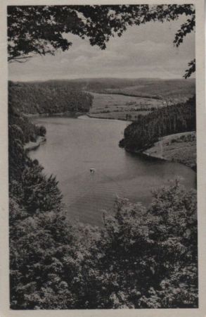 Bad Lobenstein-Saaldorf - Blick vom Heinrichstein auf den Stausee - 1951 Bad Lobenstein-Saaldorf - Blick vom Heinrichstein auf den Stausee - 1951