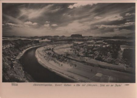 Rathen - mit Lilienstein, Elbsandsteingebirge - 1955 Rathen - mit Lilienstein, Elbsandsteingebirge - 1955