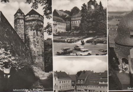 Stolpen - Johannisturm v. Ringweg, Blick v. Markt, Markt, Schösserturm - 1971 Stolpen - Johannisturm v. Ringweg, Blick v. Markt, Markt, Schösserturm - 1971