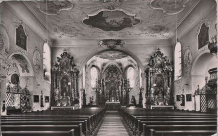 Sankt Märgen - Inneres der Wallfahrtskirche - ca. 1960 Sankt Märgen - Inneres der Wallfahrtskirche - ca. 1960