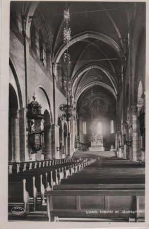 Schweden - Lund - Interiör av Domkyrkan - ca. 1955 Schweden - Lund - Interiör av Domkyrkan - ca. 1955