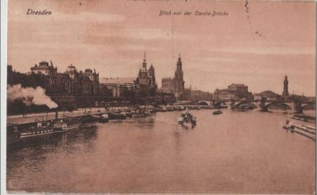 Dresden - Blick von der Carola-Brücke - 1926 Dresden - Blick von der Carola-Brücke - 1926