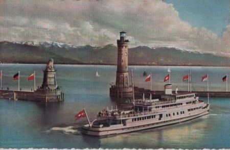 Lindau - Hafeneinfahrt mit Austria - ca. 1960 Lindau - Hafeneinfahrt mit Austria - ca. 1960