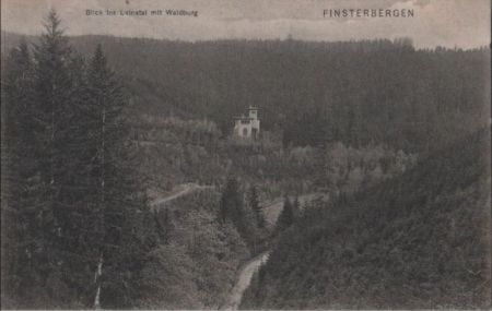 Finsterbergen - Blick ins Leinatal mit Waldburg - ca. 1935 Finsterbergen - Blick ins Leinatal mit Waldburg - ca. 1935