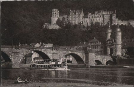 Heidelberg - Alte Neckarbrücke und Schloß - ca. 1960 Heidelberg - Alte Neckarbrücke und Schloß - ca. 1960