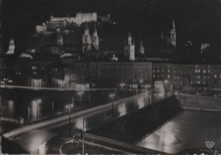Österreich - Salzburg - Festspeilstadt bei Nacht - 1954 Österreich - Salzburg - Festspeilstadt bei Nacht - 1954