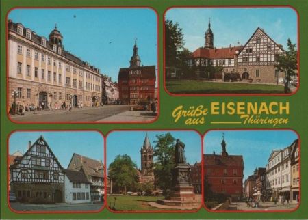 Eisenach - 5 Teilbilder - ca. 1990 Eisenach - 5 Teilbilder - ca. 1990