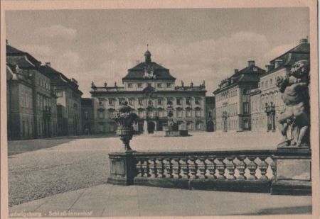 Ludwigsburg - Schloß, Innenhof - ca. 1950 Ludwigsburg - Schloß, Innenhof - ca. 1950