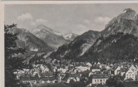 Füssen Lech mit Neuschwanstein - ca. 1945 Füssen Lech mit Neuschwanstein - ca. 1945
