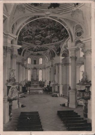 Neresheim - Inneres der Abteikirche - ca. 1960 Neresheim - Inneres der Abteikirche - ca. 1960
