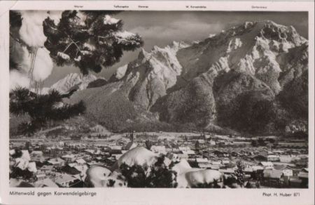 Mittenwald - gegen Karwendelgebirge - 1953 Mittenwald - gegen Karwendelgebirge - 1953