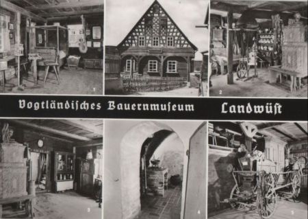 Markneukirchen-Landwüst - Vogtländisches Bauernmuseum, u.a. Blockstube - ca. 1965 Markneukirchen-Landwüst - Vogtländisches Bauernmuseum, u.a. Blockstube - ca. 1965