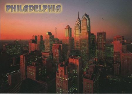 USA - Philadelphia - Silhouetted against the twilight of evening - ca. 1985 USA - Philadelphia - Silhouetted against the twilight of evening - ca. 1985