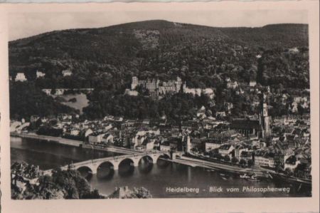 Heidelberg - Blick vom Philosophenweg - ca. 1955 Heidelberg - Blick vom Philosophenweg - ca. 1955