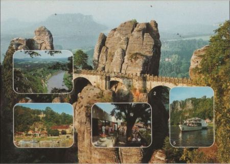 Sächsische Schweiz - u.a. Blick zum Basteifelsen - ca. 1990 Sächsische Schweiz - u.a. Blick zum Basteifelsen - ca. 1990