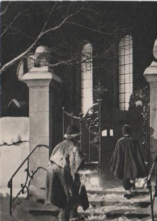 Zur Christmette in Oberammergau - 1957 Zur Christmette in Oberammergau - 1957
