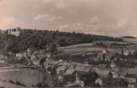 Kranichfeld - Teilansicht mit Oberschloß - 1964 Kranichfeld - Teilansicht mit Oberschloß - 1964