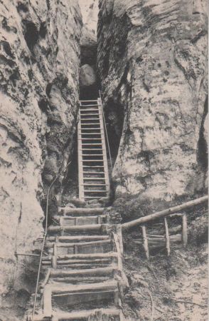 Sächsische Schweiz - Nadelöhr am Pfaffenstein - 1924 Sächsische Schweiz - Nadelöhr am Pfaffenstein - 1924