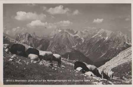Alpen - Blick vom Brunnstein auf Wetterstein - ca. 1955 Alpen - Blick vom Brunnstein auf Wetterstein - ca. 1955