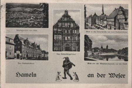 Hameln - u.a. Blick von der Weserpromenade - 1952 Hameln - u.a. Blick von der Weserpromenade - 1952