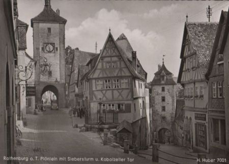 Rothenburg - Plönlein mit Sieberturm - ca. 1955 Rothenburg - Plönlein mit Sieberturm - ca. 1955