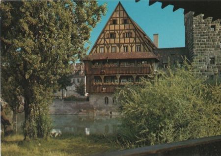 Nürnberg - Blick vom Henkersteg auf den Weinstadel - ca. 1975 Nürnberg - Blick vom Henkersteg auf den Weinstadel - ca. 1975