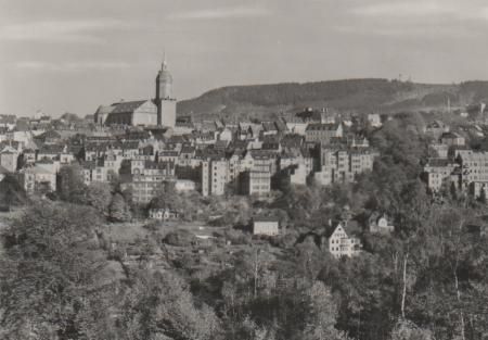 Annaberg-Buchholz - St. Annenkirche - im Hintergrund der Pöhlberg - 1972 Annaberg-Buchholz - St. Annenkirche - im Hintergrund der Pöhlberg - 1972