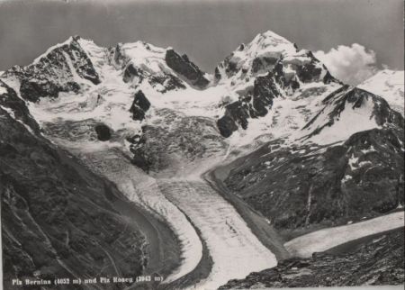 Schweiz - Piz Bernina - mit Piz Roseg - ca. 1965 Schweiz - Piz Bernina - mit Piz Roseg - ca. 1965