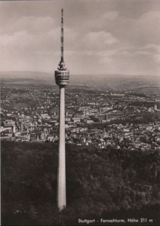 Stuttgart - Fernsehturm, Luftbild - ca. 1965 Stuttgart - Fernsehturm, Luftbild - ca. 1965