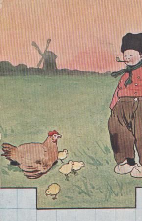Rauchender Junge mit Huhn - ca. 1925 Rauchender Junge mit Huhn - ca. 1925