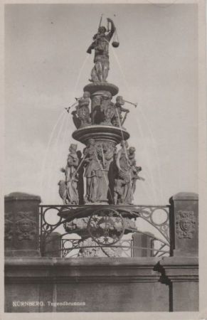 Nürnberg - Tugendbrunnen - ca. 1955 Nürnberg - Tugendbrunnen - ca. 1955