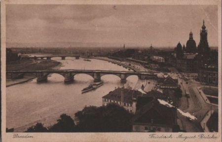 Dresden - Friedrich-August-Brücke - 1929 Dresden - Friedrich-August-Brücke - 1929