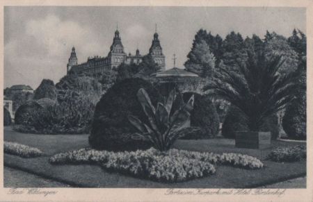Bad Wildungen - Partie im Kurpark mit Hotel Fürstenhof - 1934 Bad Wildungen - Partie im Kurpark mit Hotel Fürstenhof - 1934