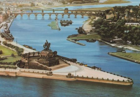 Koblenz - Deutsches Eck vor 2. Weltkrieg - ca. 1975 Koblenz - Deutsches Eck vor 2. Weltkrieg - ca. 1975