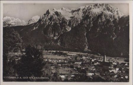 Mittenwald - mit Karwendel - 1937 Mittenwald - mit Karwendel - 1937