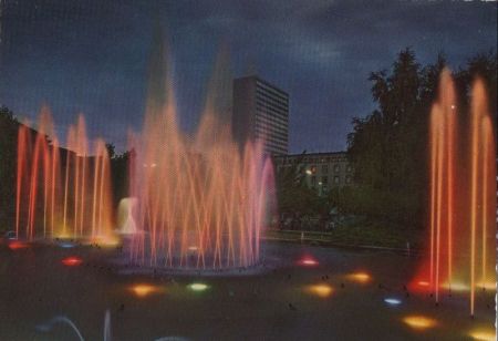 Karlsruhe - Wasserspiele bei Nacht - 1967 Karlsruhe - Wasserspiele bei Nacht - 1967