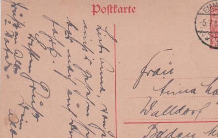 Emmerich - gelaufen von Emmerich nach Walldorf - 1919 Emmerich - gelaufen von Emmerich nach Walldorf - 1919